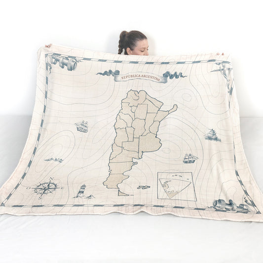 Frazada Polar Soft Argentina Mapa