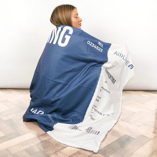 Boarding Pass Manta Polar Personalizada