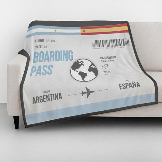 Boarding Pass 2 Banderas Manta Personalizada
