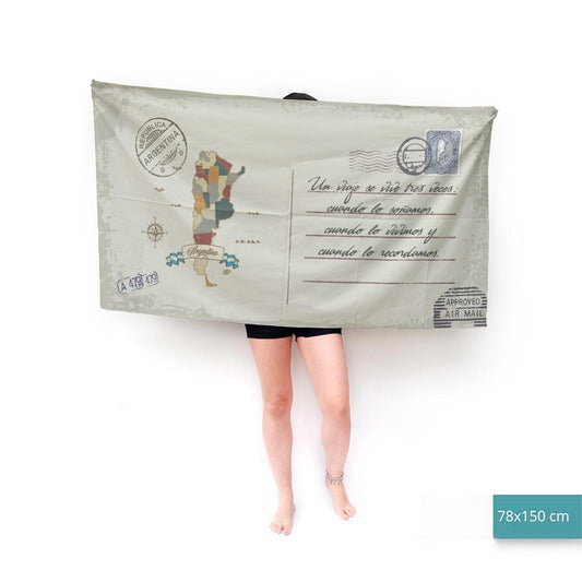 Mapa Argentina Toalla Personalizada Tarjeta Postal