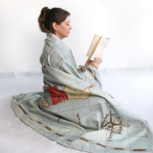 Mapa Argentina Azul Manta Personalizada