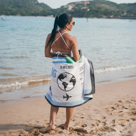 Boarding Pass 2 Banderas Toalla Deportiva