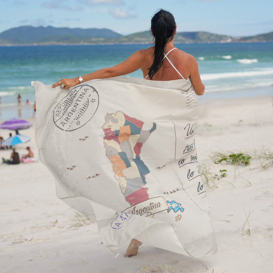 Mapa Argentina Lona con Mensaje Personalizado Estilo Postal