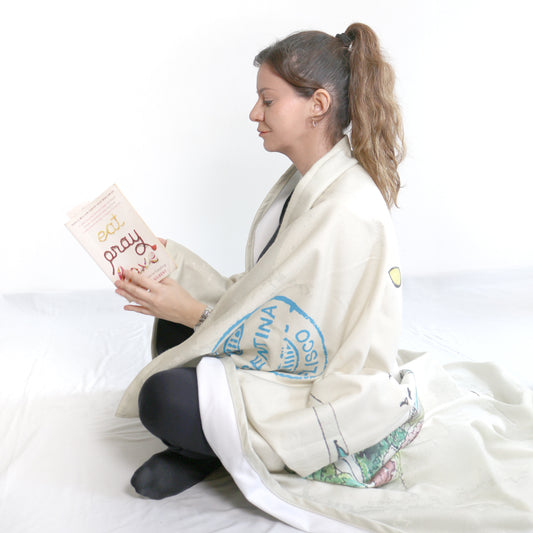 CABA Argentina Manta con Mensaje Personalizado Estilo Postal