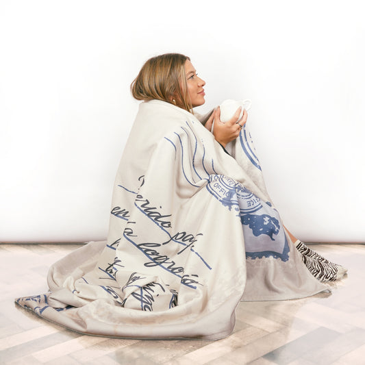 Tarjeta Postal Con Foto y Mensaje Manta Personalizada Internacional.