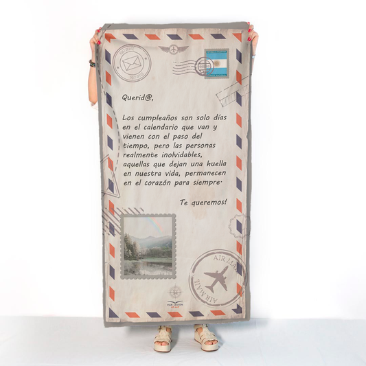 Carta Larga Con Foto Toalla Personalizada