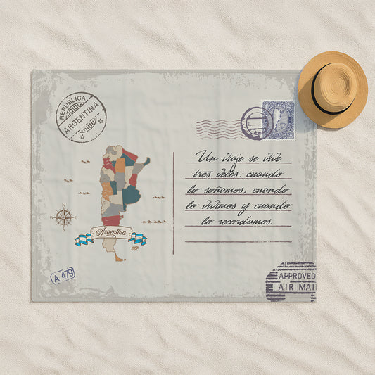 Mapa Argentina Lona con Mensaje Personalizado Estilo Postal