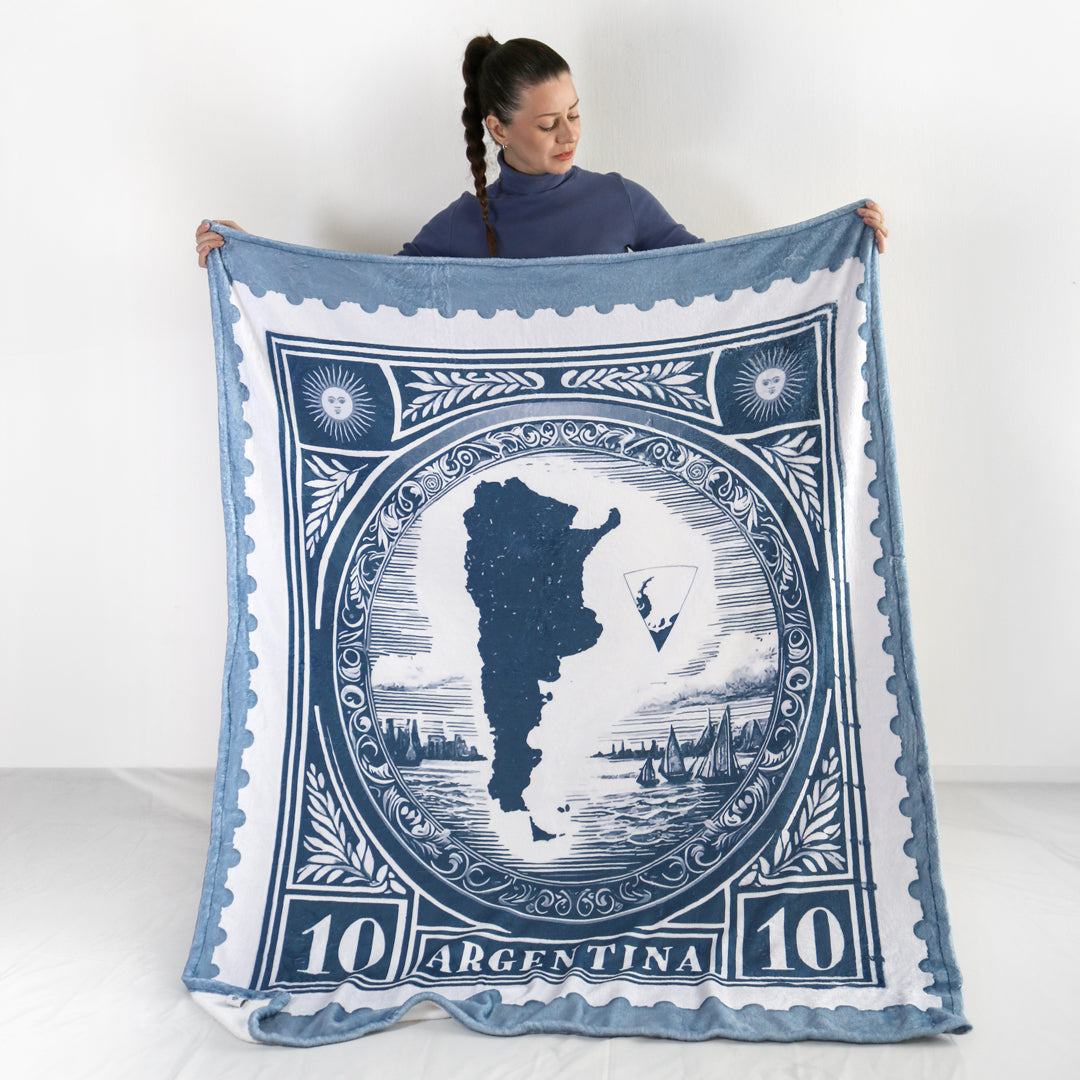 En Stock Estampilla Argentina Frazada Polar Soft