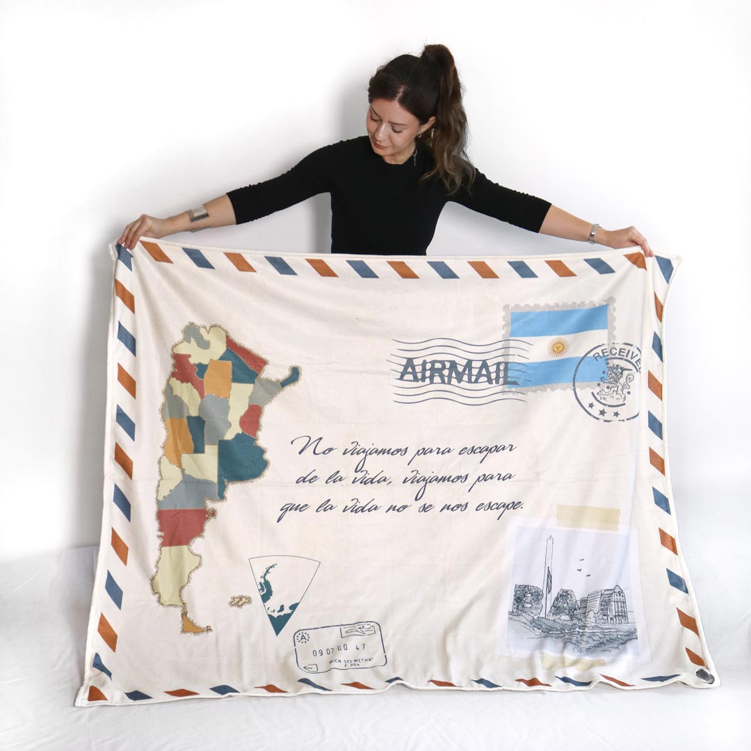 Sobre Argentina Mapa con Foto Manta Personalizada Internacional