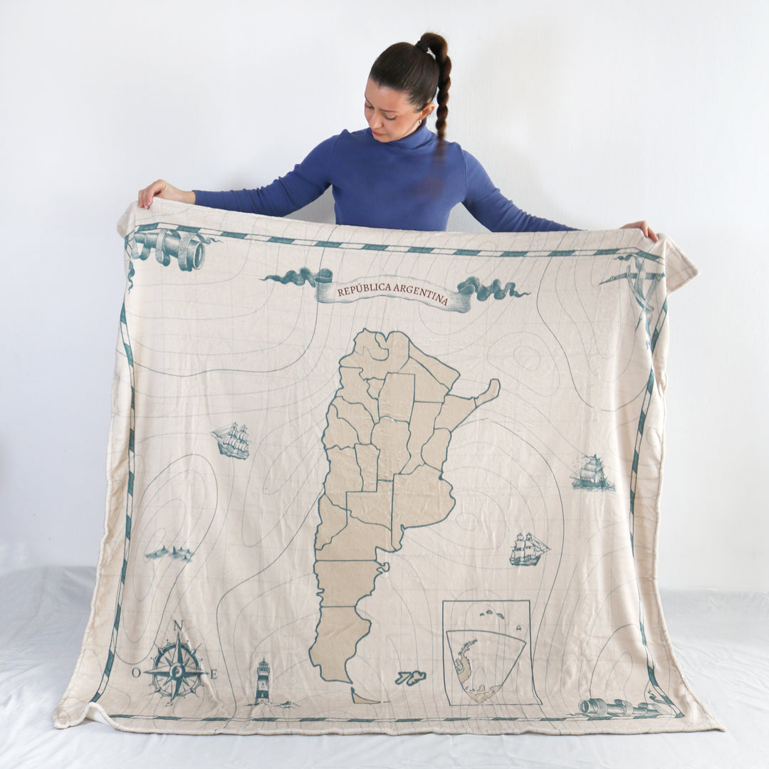 Argentina Mapa Frazada Polar Soft