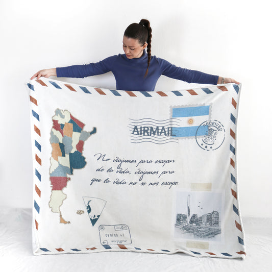 Sobre Argentina Mapa con Foto Manta Personalizada Internacional