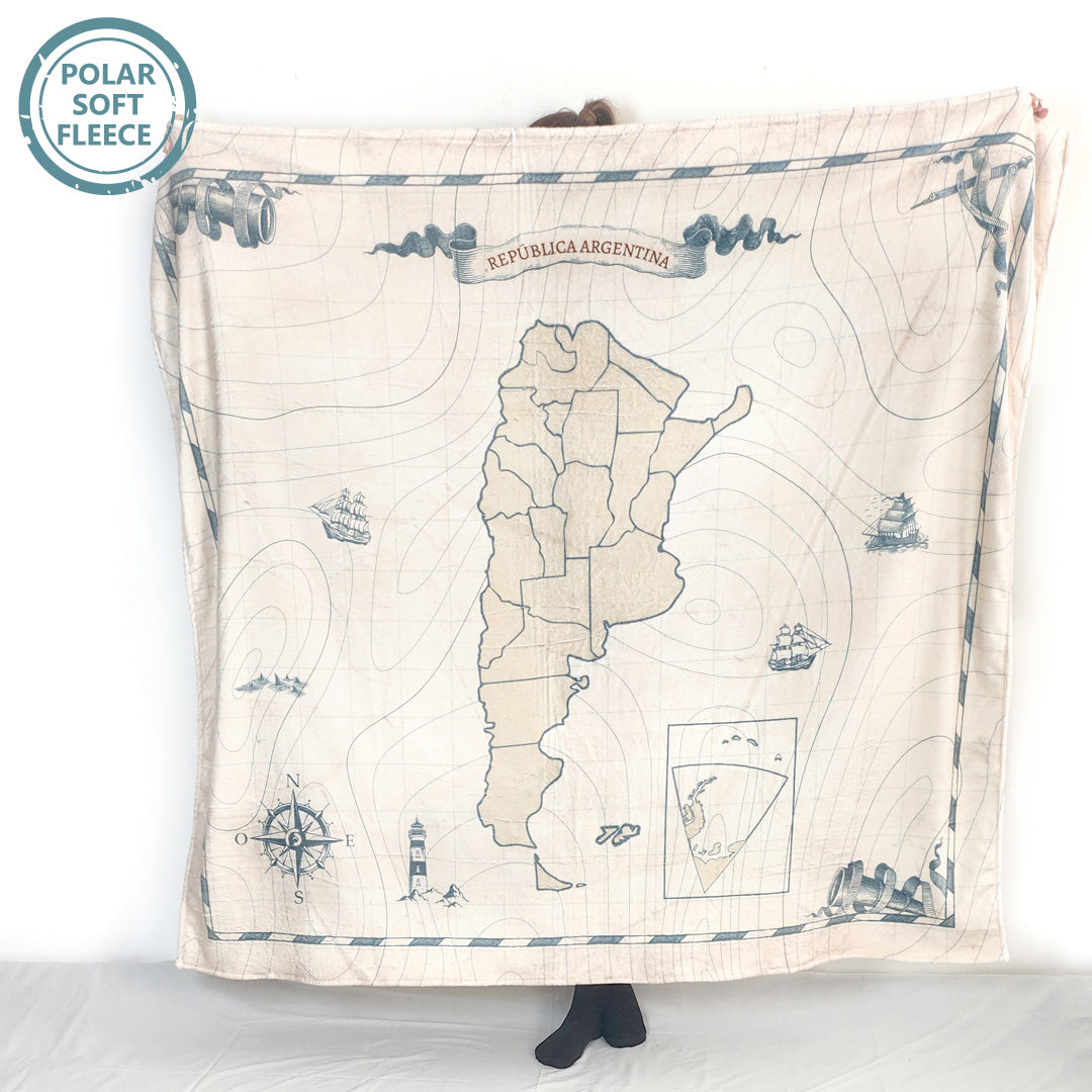Frazada Polar Soft Argentina Mapa