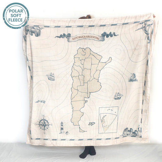 Frazada Polar Soft Argentina Mapa