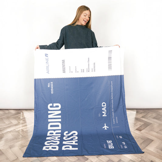Boarding Pass Manta Polar Personalizada