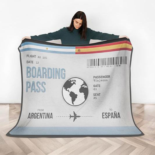 Boarding Pass 2 Banderas Manta Personalizada