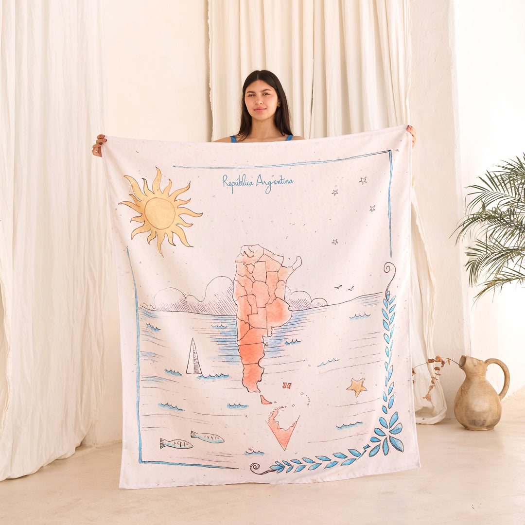 Costa Argentina Mapa Lona Playera