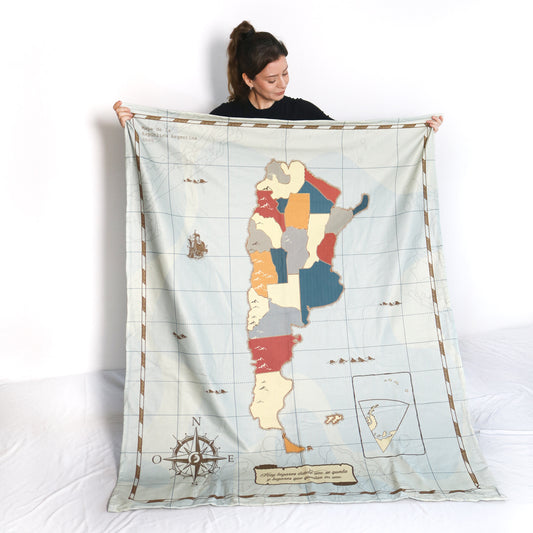 Manta Personalizada Mapa Argentina Azul
