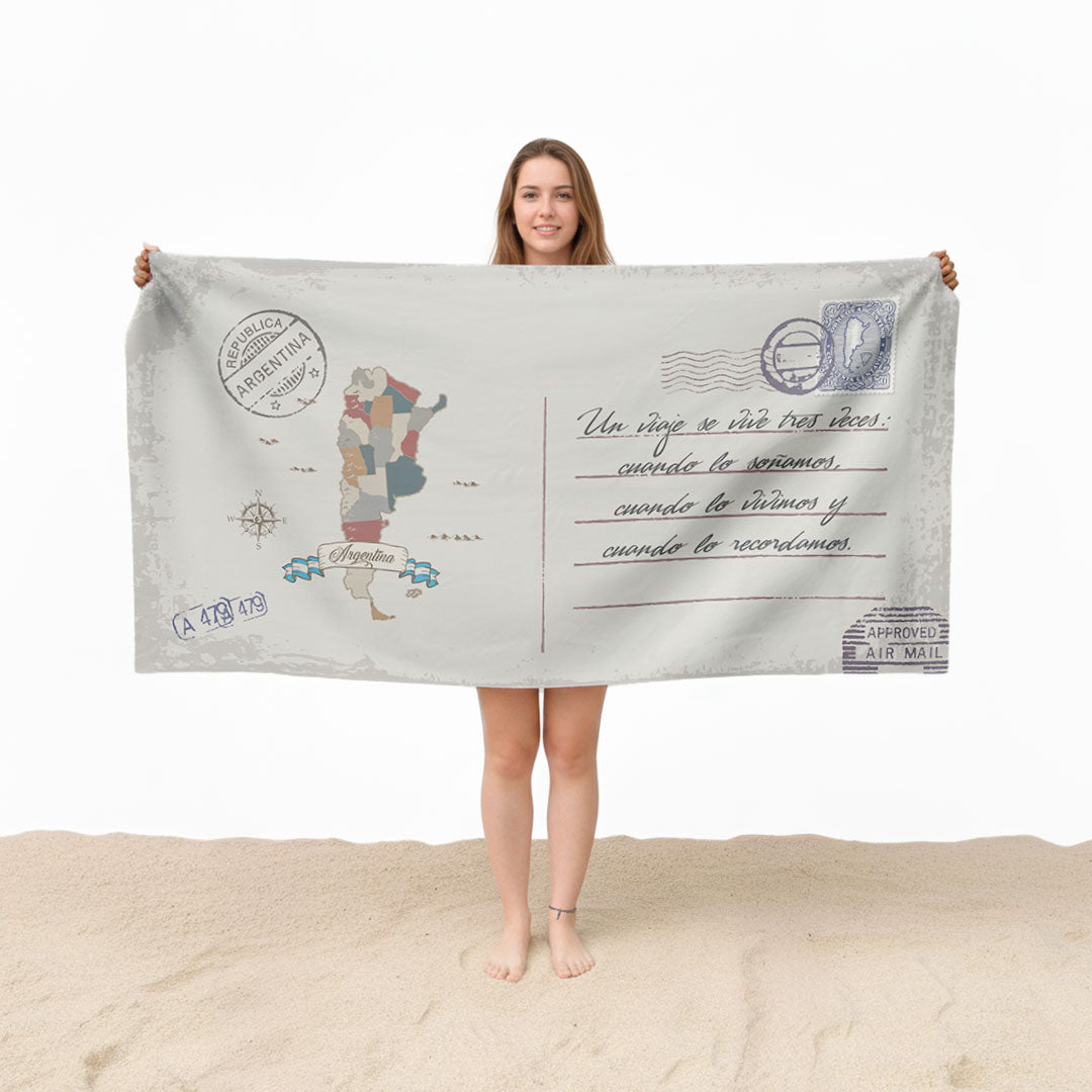 Mapa Argentina Toalla Personalizada Tarjeta Postal