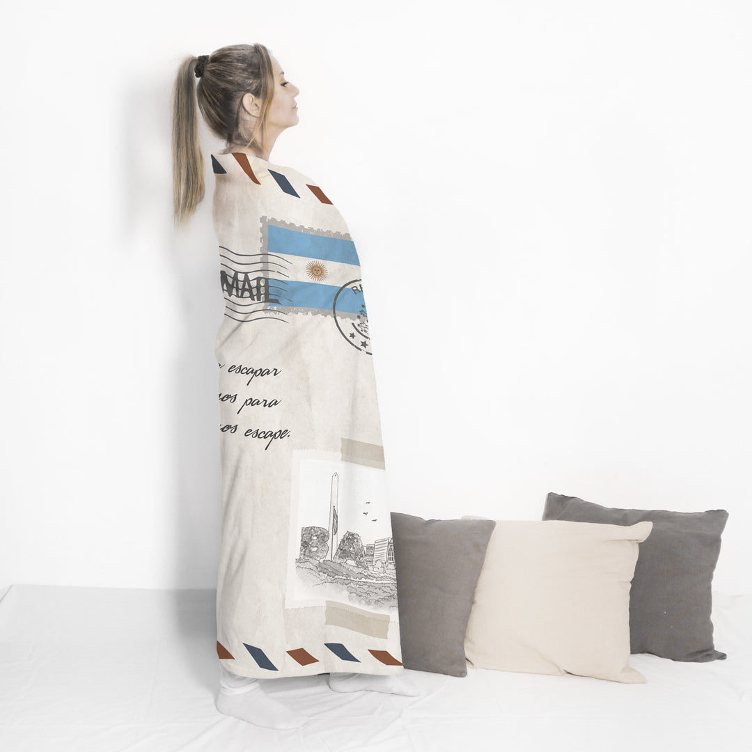 Sobre Argentina Mapa con Foto Manta Personalizada Internacional