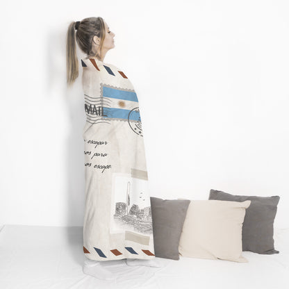 Sobre Argentina Mapa con Foto Manta Personalizada Internacional