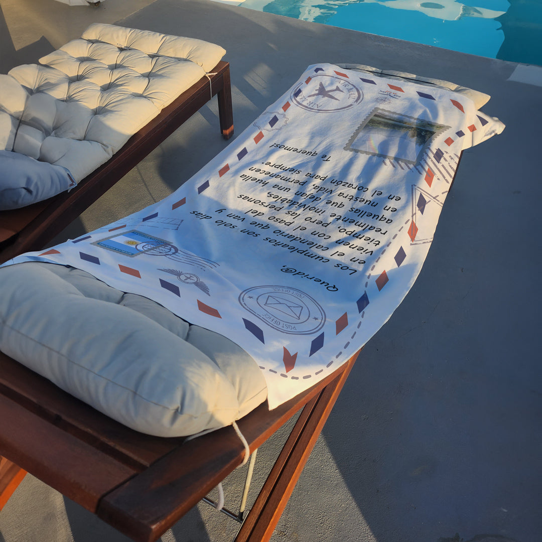 Carta Larga Con Foto Toalla Personalizada