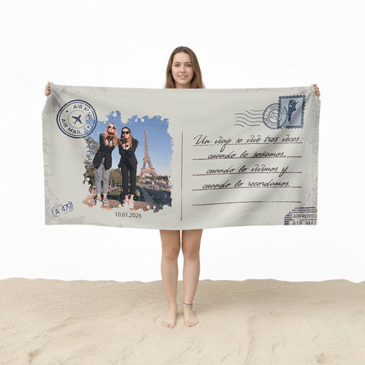 Tarjeta Postal Con Foto Toalla Personalizada