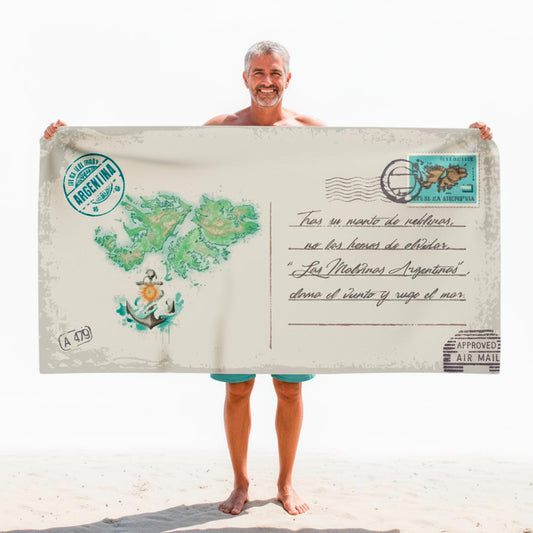 Islas Malvinas Toalla Personalizada Estilo Postal