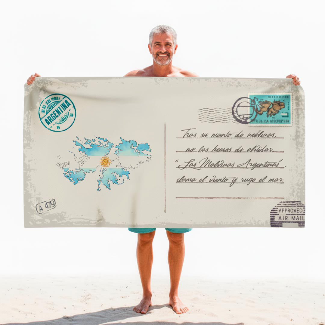 Islas Malvinas Toalla Personalizada Estilo Postal