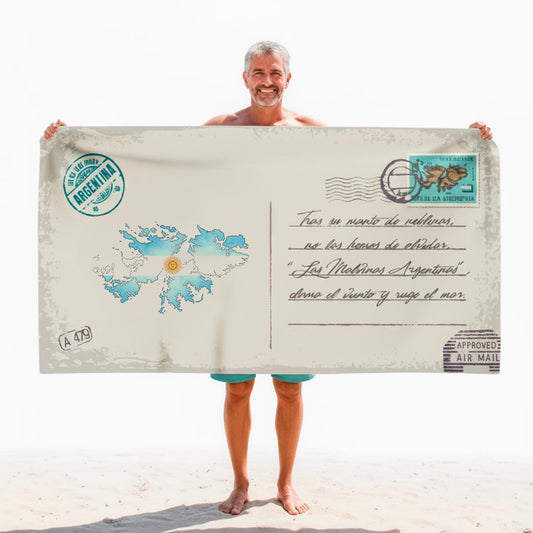Islas Malvinas Toalla Personalizada Estilo Postal
