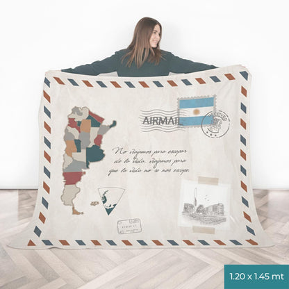 Sobre Argentina Mapa con Foto Manta Personalizada