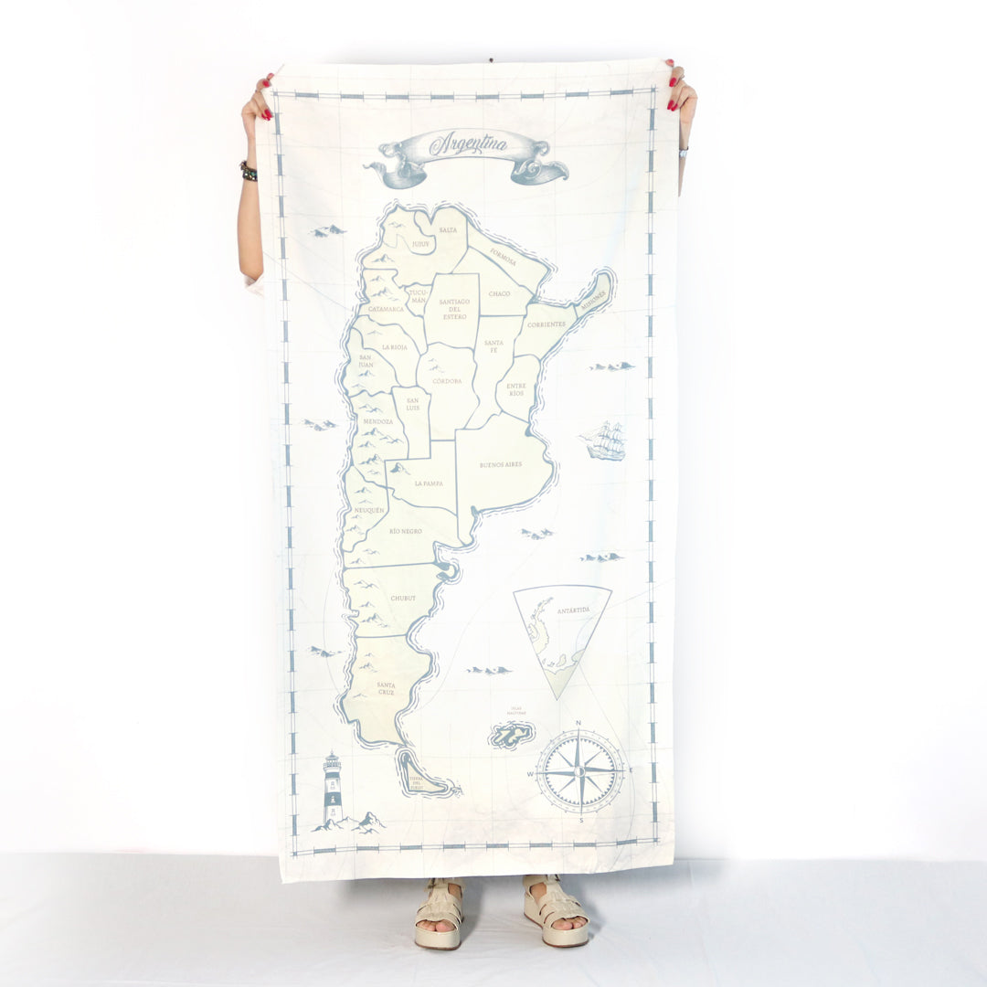 Mapa Vintage Argentina Toalla Deportiva