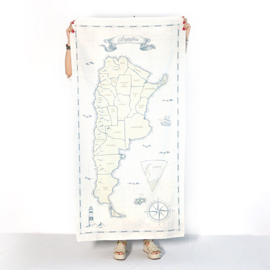 Mapa Vintage Argentina Toalla Deportiva