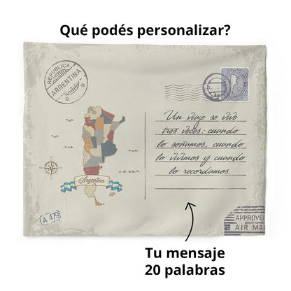 Mapa Argentina Lona con Mensaje Personalizado Estilo Postal