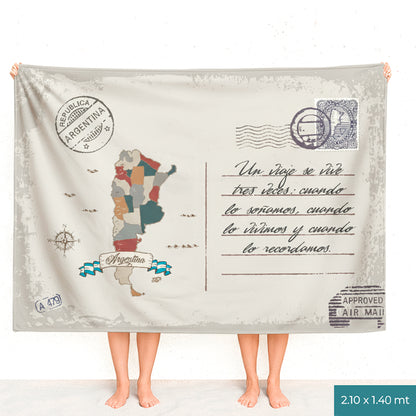 Mapa Argentina Lona con Mensaje Personalizado Estilo Postal