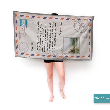Carta Larga Con Foto Toalla Personalizada