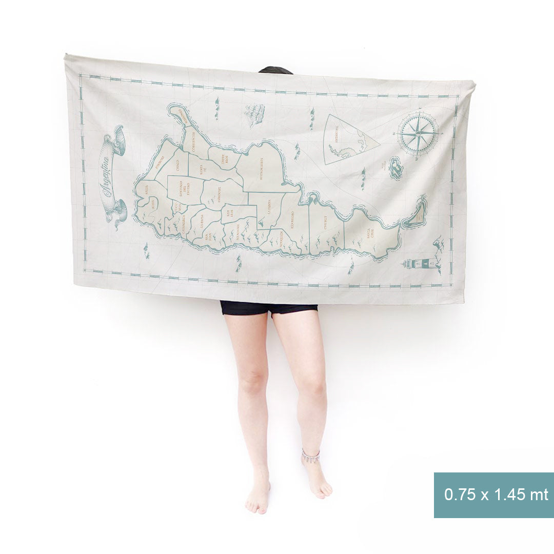 En Stock Mapa Vintage Argentina Toalla Deportiva