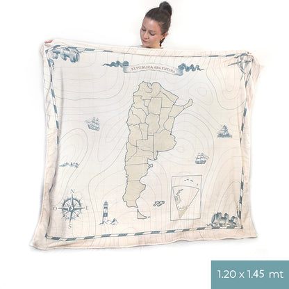 Argentina Mapa Frazada Polar Soft