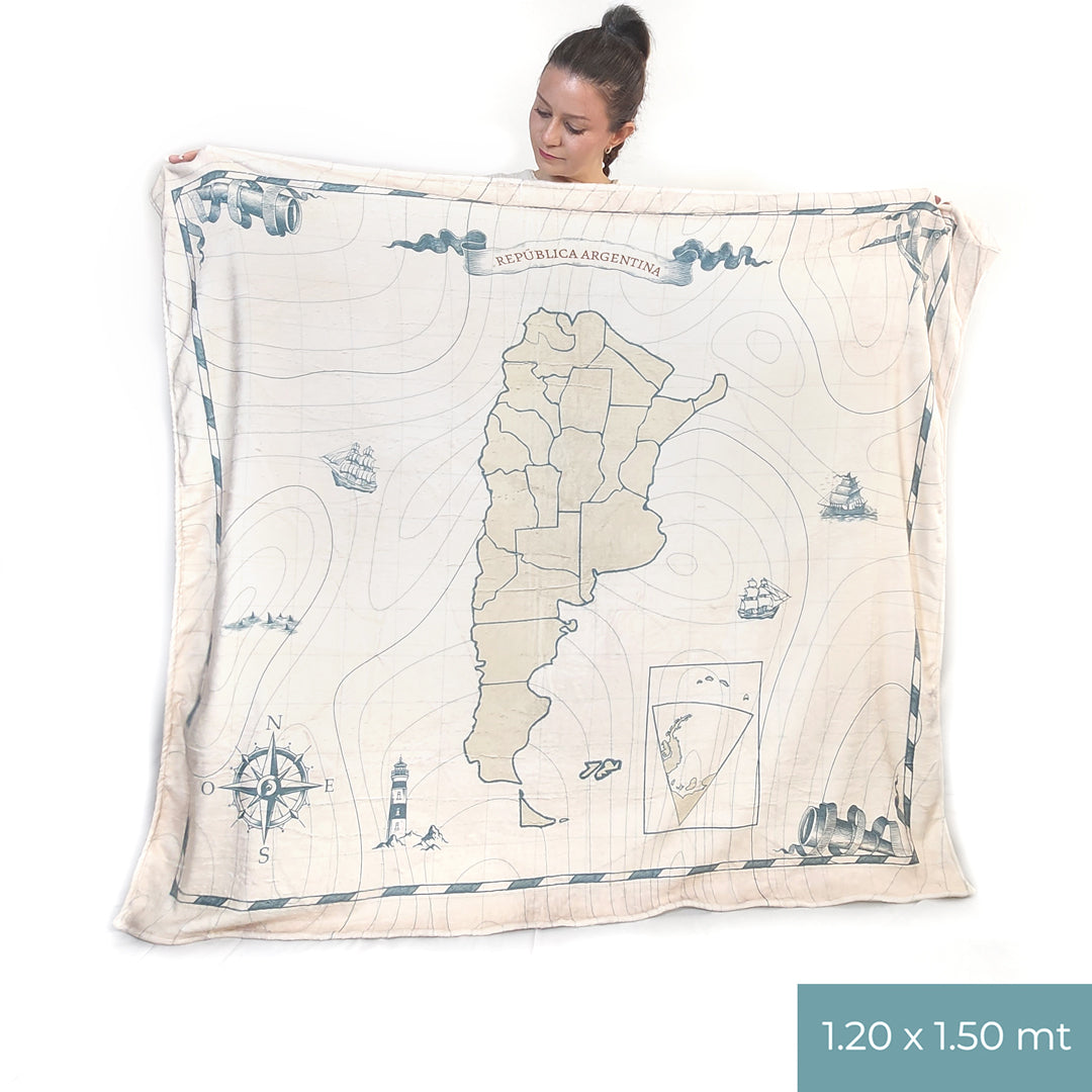 Frazada Polar Soft Argentina Mapa
