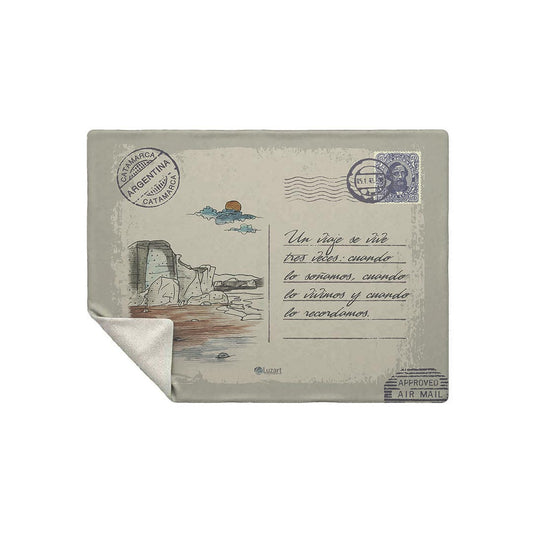 Catamarca Arg. Manta con Mensaje Personalizado Estilo Postal