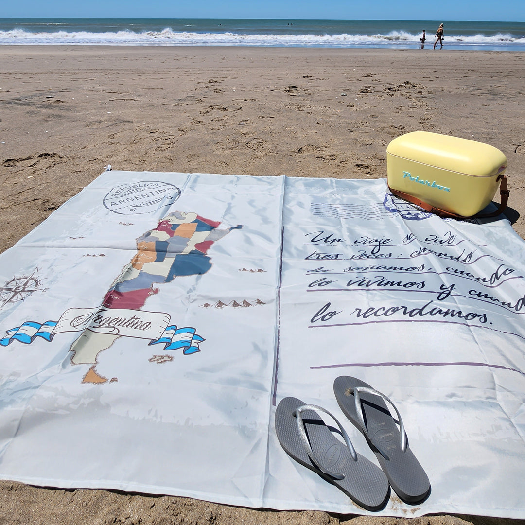 Mapa Argentina Lona con Mensaje Personalizado Estilo Postal