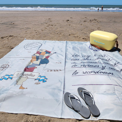 Mapa Argentina Lona con Mensaje Personalizado Estilo Postal