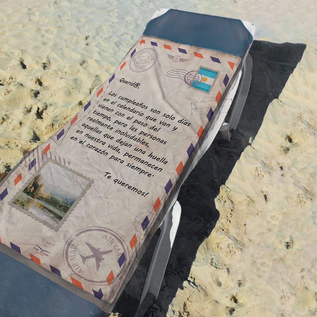 Carta Larga Con Foto Toalla Personalizada