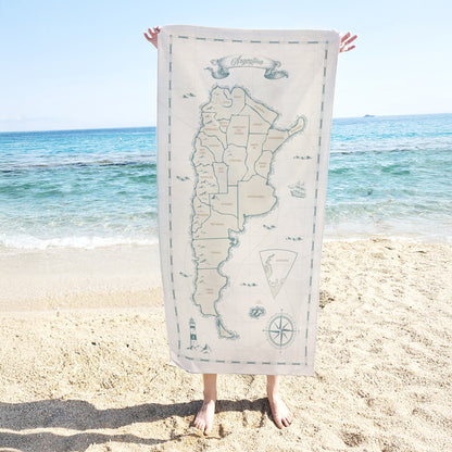 Mapa Vintage Argentina Toalla Deportiva