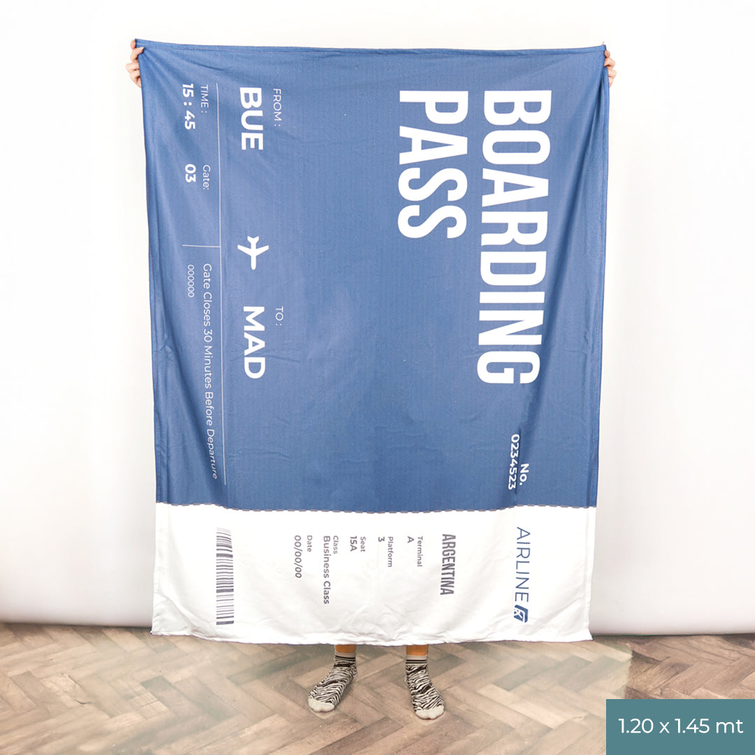 Boarding Pass Manta Polar Personalizada