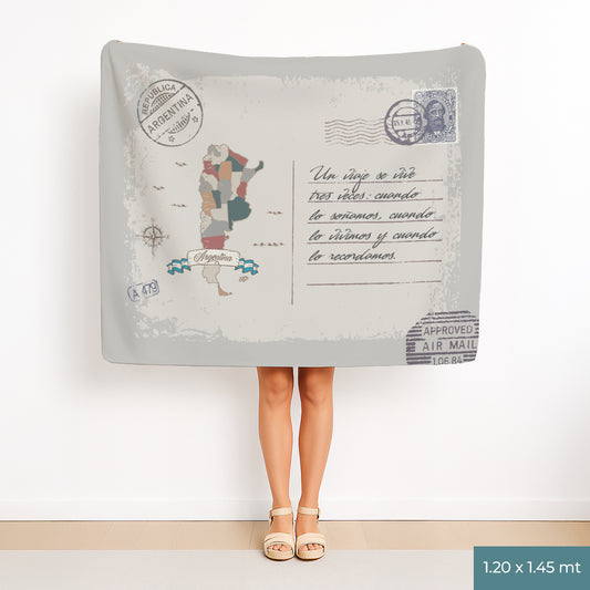 Mapa Argentina Manta Personalizada Tarjeta Postal Internacional