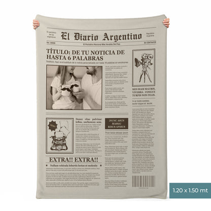 Manta Periódico con Foto y Mensaje