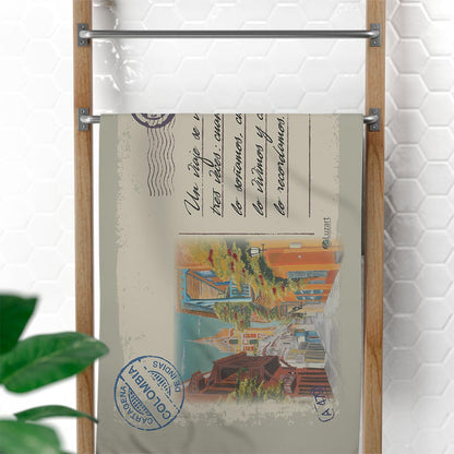 Colombia Toalla con Mensaje Personalizado Estilo Postal