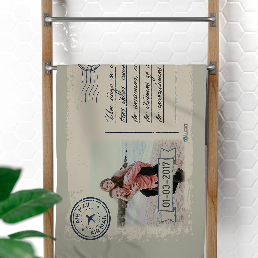 Tarjeta Postal Con Foto Toalla Personalizada