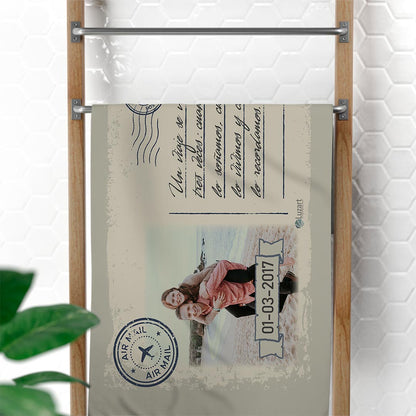 Tarjeta Postal Con Foto Toalla Personalizada