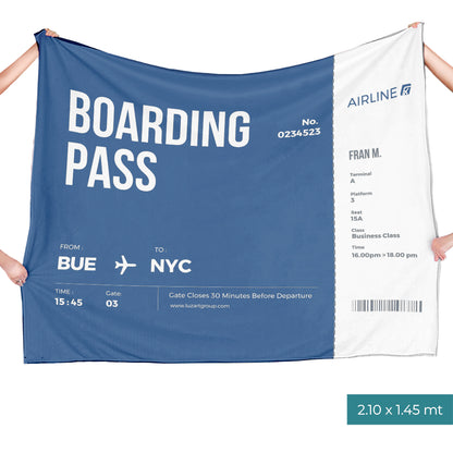 Boarding Pass Manta Polar Personalizada